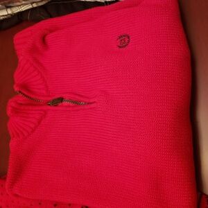 Chaps Men's Bold Red Zip-Up Sweater